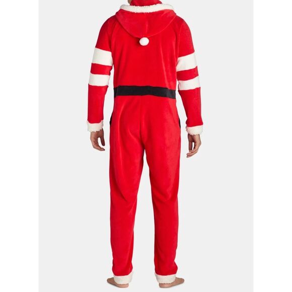 JOLLY KNITS Men's One Piece Red Hooded Santa Suit, NEW! Size 3XL - Picture 3 of 6